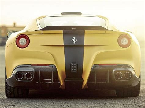 The Rear End Of A Yellow Sports Car