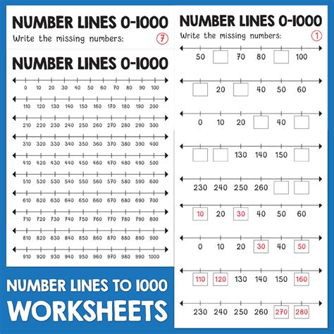 Number Lines 0 To 1000 Worksheets Find Missing Numbers