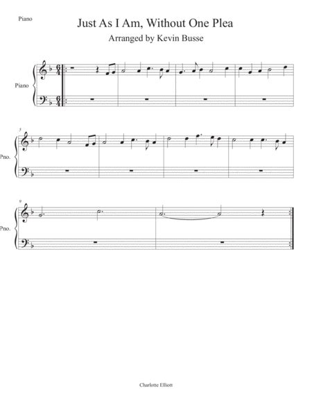 Just As I Am Without One Plea Piano Easy Piano Digital Sheet