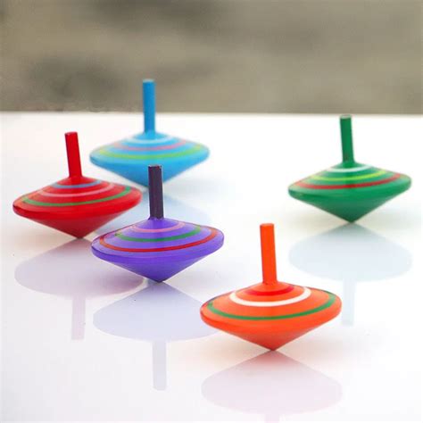 1pc Mini Cartoon Multicolor Wooden Spinning Top Toy Wood Gyro Classic