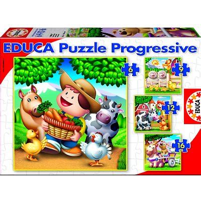 Puzzles Progressifs Les Animaux De La Ferme Educa Pi Ces