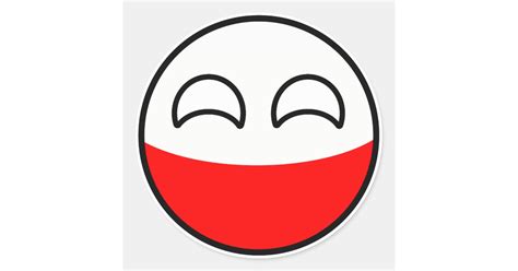 Funny Trending Geeky Poland Countryball Classic Round Sticker Zazzle
