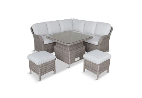 Lg Monte Carlo Sand Compact Corner Sofa Set With Adjustable Table