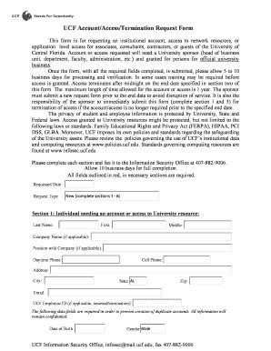 Fillable Online Ehs Ucf Ucf Network Account Access Request Form