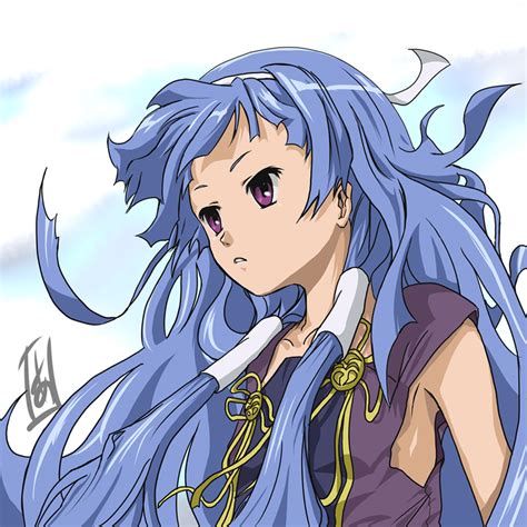 Safebooru 1girl Akio Zero Hour Bangs Blue Hair Blunt Bangs Hair