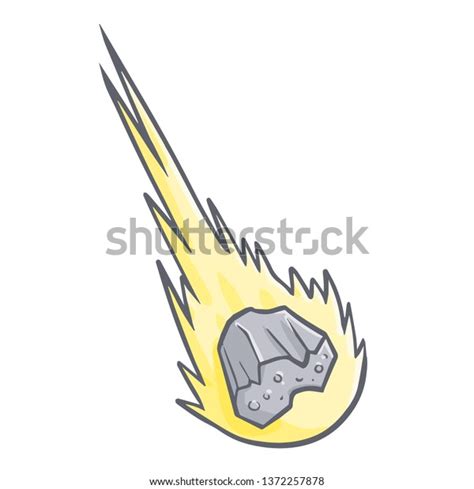 Funny Cute Meteorit Flying Down Stock Vector Royalty Free 1372257878