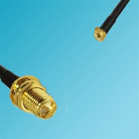 Mmcx Male Right Angle To Rp Sma Bulkhead Female Rf Coaxial Cable