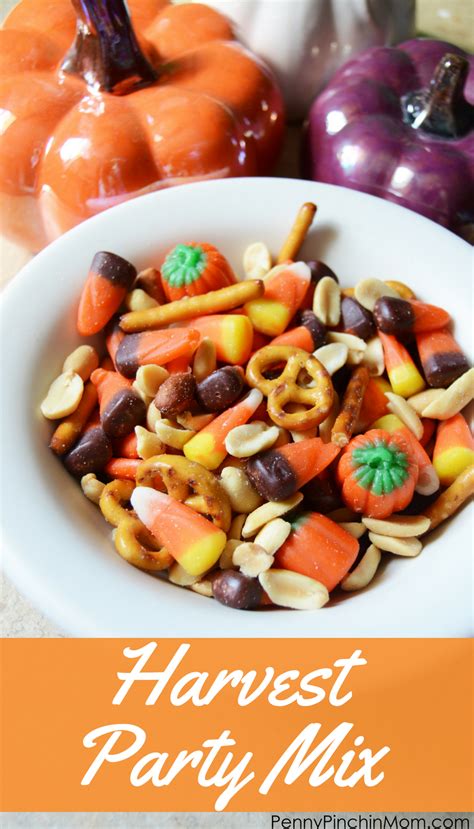 Harvest Party Mix Fall Party Snacks Easy Autumn Recipes Trail Mix