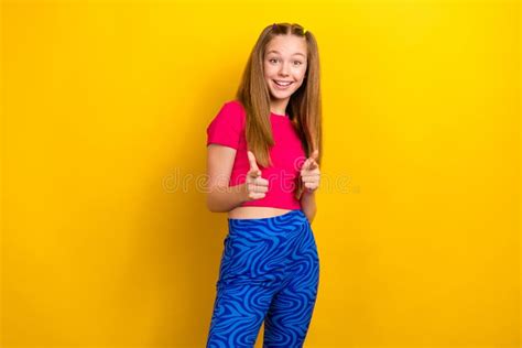 Portrait Of Optimistic Lovely Nice Satisfied Girl With Long Hairdo