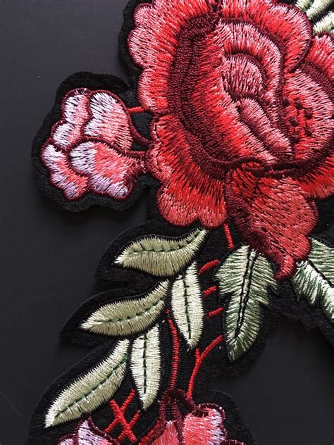 Iron On Patch Embroidery Patch Gucci Style Patch Patches Rose Etsy