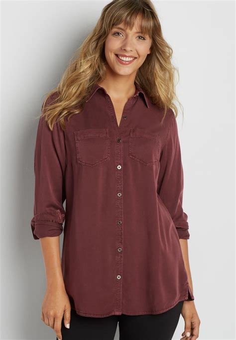 Super Soft Button Down Tunic Shirt Original Price 3900 Available