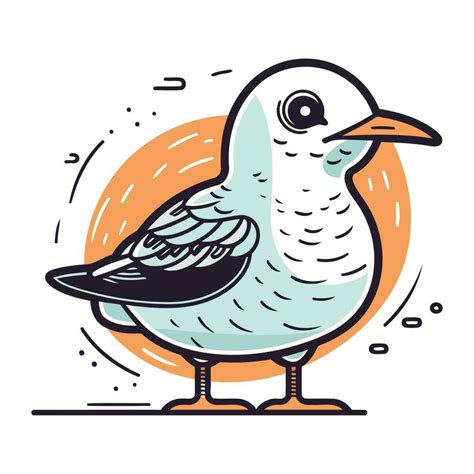 Cute Seagull Vector Illustration In Doodle Style 33286575 Vector Art