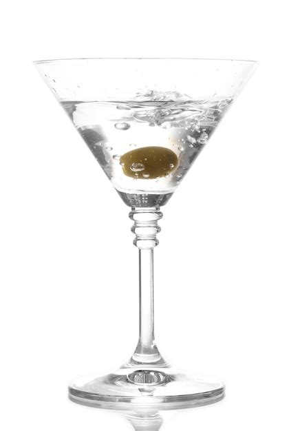 Premium Photo Martini Glass With Olive Isolated On White