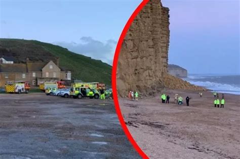 West Bay Cliff Collapse Photos Show Aftermath After 1 000 Ton Rockfall At Broadchurch Filming