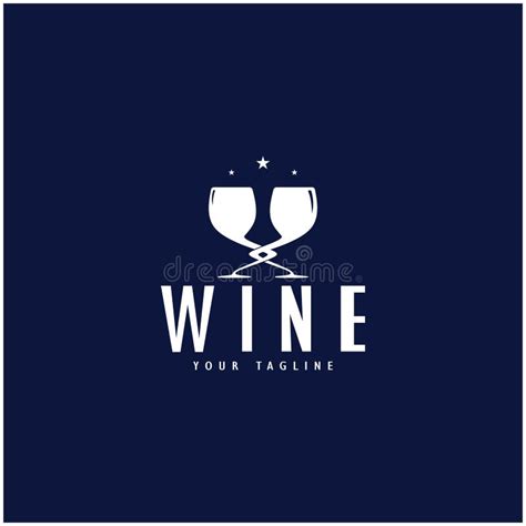 Wine Logo With Wine Glasses And Bottles For Night Clubs Bars Cafe And