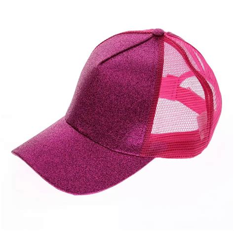 High Ponytail Glitter Baseball Hats For Women Messy Bun Etsy