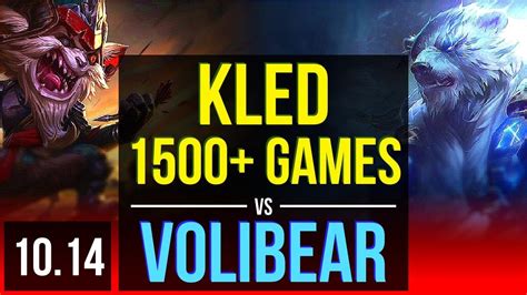 KLED Vs VOLIBEAR TOP 4 Early Solo Kills 1 3M Mastery Points 1500