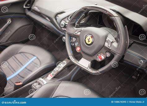 Ferrari Sports Car Interior Editorial Image - Image of wheel ...