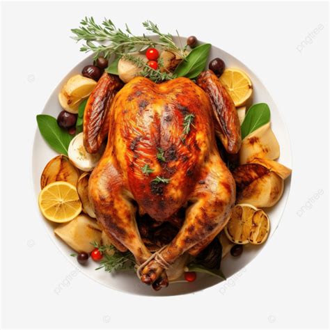 Flat Lay Of Thanksgiving Roasted Chicken On Plate With Other Dishes Food Flatlay Food Top