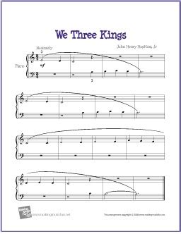 We Three Kings Free Beginner Piano Sheet Music