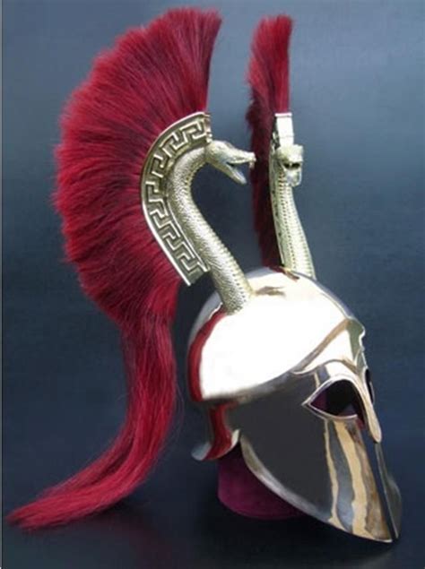 Collectibles And Art Medieval Spartan Greek Corinthian Helmet With Red