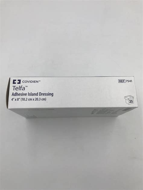 Covidien 7541 Telfa Adhesive Island Dressing 4in X 8in 25box Gb