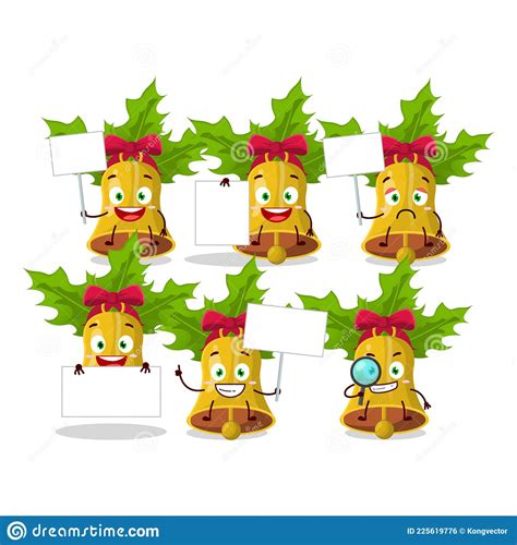 Jingle Christmas Bells Cartoon Character Bring Information Board Stock