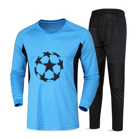 Soccer Goalkeeper Jerseys Kit Sponge Protector Long Sleeve Suit Men