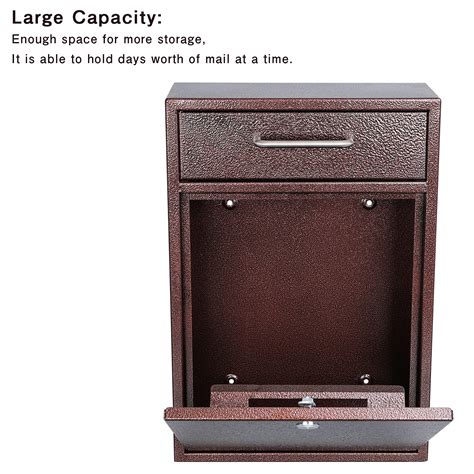 Kyodoled Steel Key Lock Mail Boxes Outdoor Locking Wall Mount Mailbox