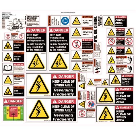 Excavator 13 25t Warning Sticker Sets Tuffa Products