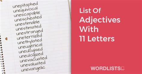 List Of Adjectives With 11 Letters