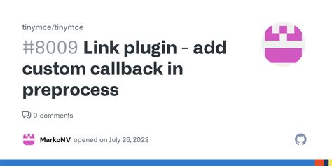 Link Plugin Add Custom Callback In Preprocess Issue 8009 Tinymce