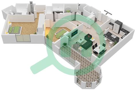 Floor Plans For Type E 2 Bedroom Apartments In Al Nabat Bayut Dubai