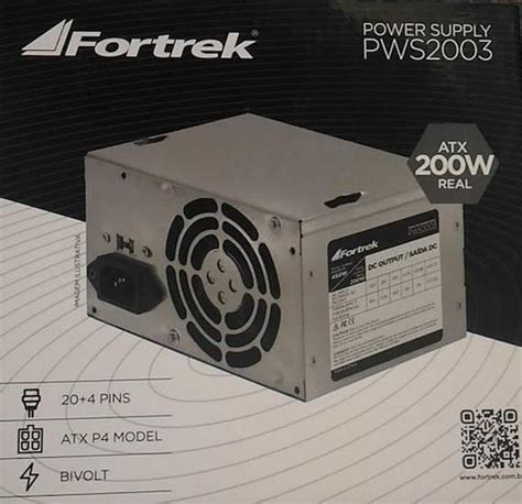 Fonte ATX 200w S cabo de força Fortrek Fonte de Alimentação