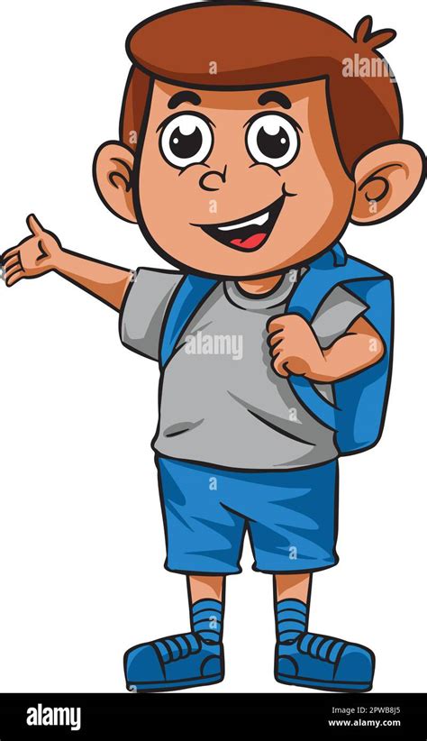 Cartoon Kid School Student Clip Art Child Art Childhood Stock Vector