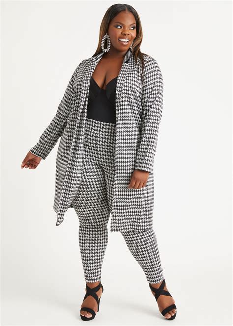 Plus Size Bottoms Plus Size Houndstooth Pants Plus Size Leggings