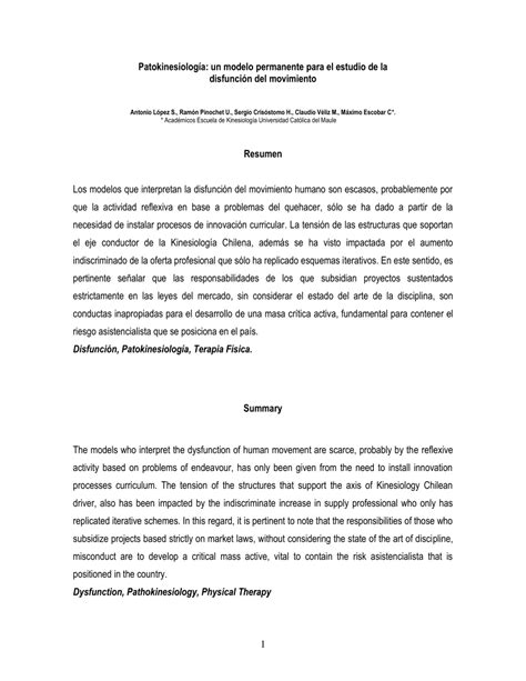 PDF Patokinesiología un modelo permanente para el estudio de la