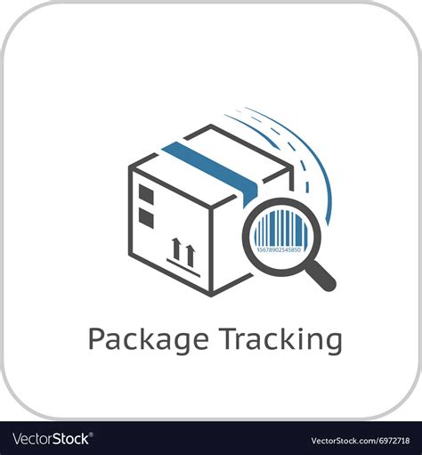 Package Tracking Icon Flat Design Royalty Free Vector Image