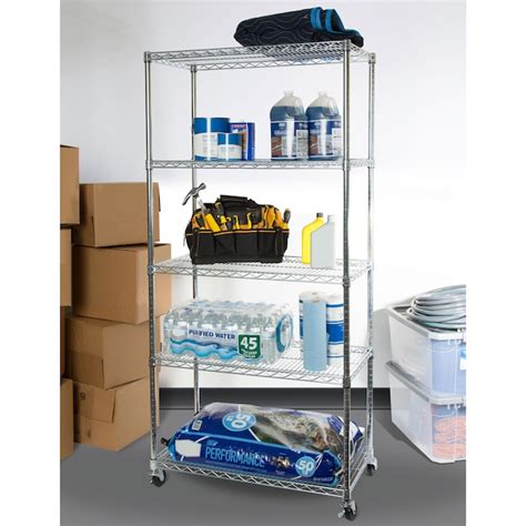 Seville Classics Steel Heavy Duty 5 Tier Utility Shelving Unit 36 In W X 18 In D X 72 In H