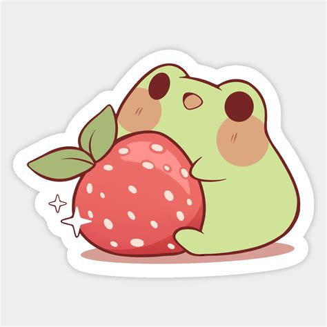 Frog With Strawberry By Rihnlin Cute Easy Drawings Cute Doodles Drawings Cute Doodle Art