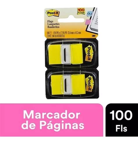 Bloco Adesivo Post It 3m Flags Colorido 100 Folhas Cor Amarelo