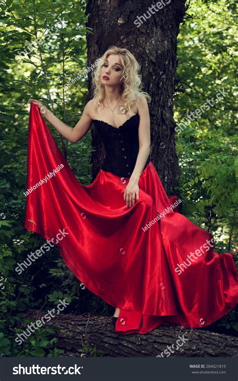 Beautiful Sexy Blonde Girl Black Corset Stock Photo 284021819 Shutterstock