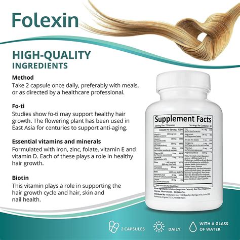 Folexin Hair Growth Support Supplement For Women Men With Biotin