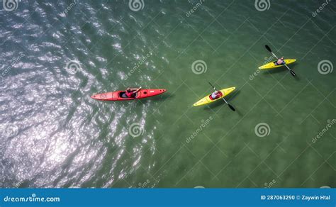 Top Down View Of Kayaks In The Lake Stock Illustration Illustration