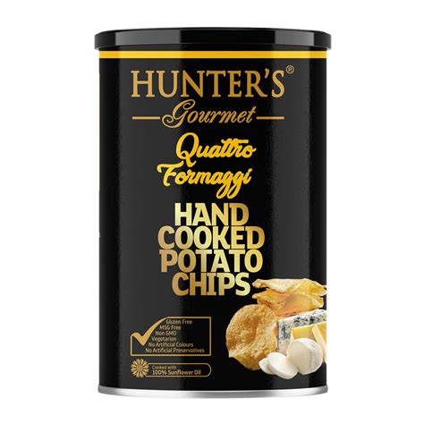 Hunter S Gourmet Hand Cooked Potato Chips Quattro Formaggi Gold