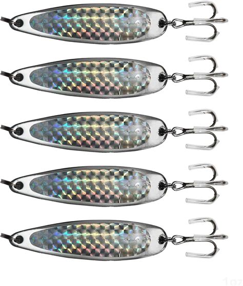 Amazon Pcs Fish Wow Oz Fishing Spoon With A Treble Hook Fish