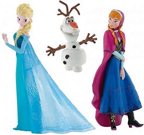 Disneys Frozen Official Set Of 3 Figures Anna Elsa And Olaf Amazon