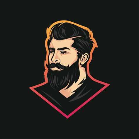 Beard Logo Vector Illustration Barbershop Logo Template Haircut Men