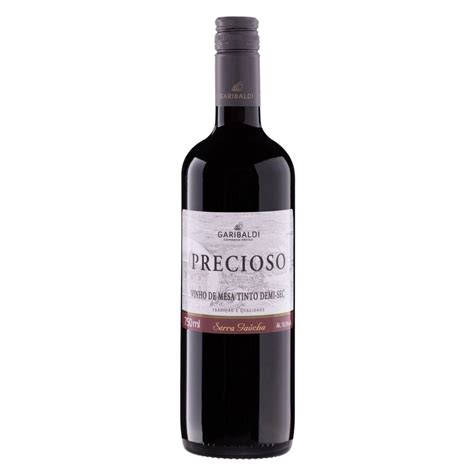 Vinho Brasileiro Tinto Demi Sec Garibaldi Precioso Serra Ga Cha Garrafa