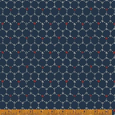 Indigo Stitches By Whistler Studios Honeycomb In Navy Per Half Yard